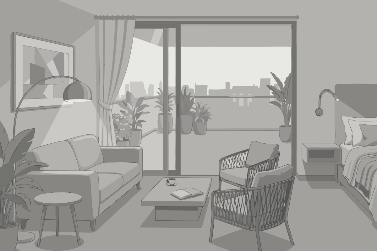 Apartamento de 2 dormitorios con vistas a la ciudad